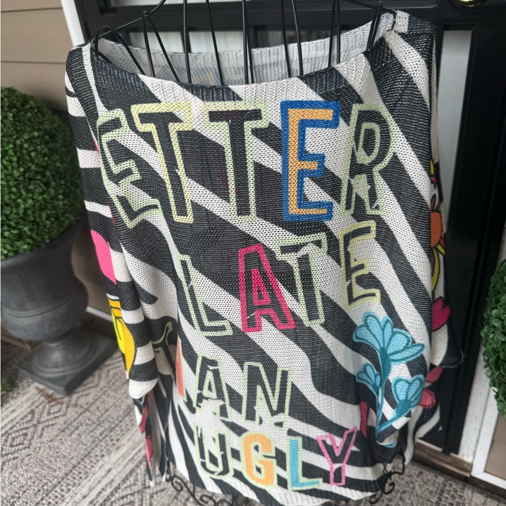 Yolly Zebra Better Late than Ugly NWT. One size